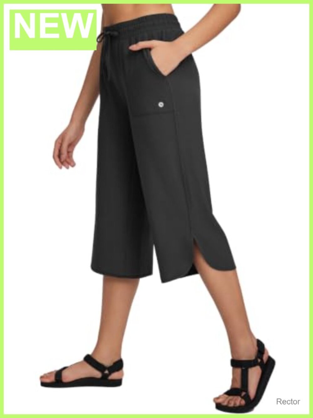 Women's Hiking Capri Pants UPF 50+ Quick Dry Wide Leg Elastic Waist
